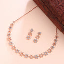 Rose Gold Plated Star Shaped White American Diamond Studded Jewellery Set