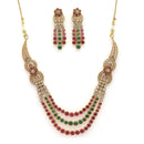 Antique Gold Plated Wedding Necklace Set