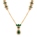 Modern Green Stone Gold Plated Necklace Set