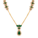 Modern Green Stone Gold Plated Necklace Set