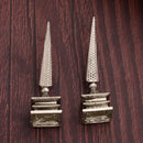 Oxidised Silver Toned Designer Statement Drop Earrings