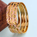 Gold Plated Traditional Contemporary Engraved Design Bangle Set Of 4