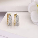 Gold Plated with White American Diamonds Studded Small Ear Cuff Earrings