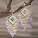 Gold Plated Traditional Handcrafted Pearl Kundan Beaded Chand Bali Earrings