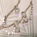 Gold Plated Bahubali Pearl & Kundan Maang Tikka With Earrings