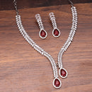Designer Ruby Red Necklace Set