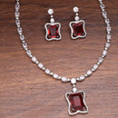 Ruby Pendant Necklace Set