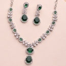 Rhodium Teardrop Necklace Set