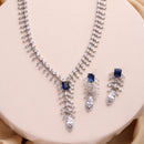 Sapphire Blue Stone Necklace Set