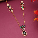 Modern Green Stone Gold Plated Necklace Set