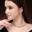 American Diamond White Necklace Set