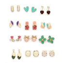 Gold toned Designer Stud Earrings Set of 12 Traditional & Modern Earring Set