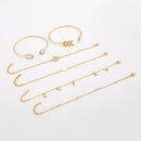 Gold Plated Multilayer Withe CZ Stone Contemporary Stack Bracelet