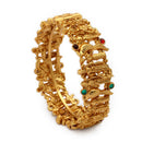 Gold-Toned Lord Ram, Sita & Lakshman Temple Kada Bangles for Women & Girls