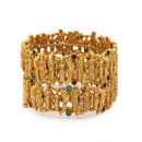 Gold-Toned Lord Ram, Sita & Lakshman Temple Kada Bangles for Women & Girls