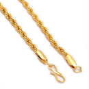 Gold-Plated Rope & Cuban Link Chain Combo for Men