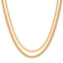 Gold-Plated Rope & Cuban Link Chain Combo for Men