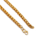Alloy Gold-Plated Byzantine Rope Chain for Men