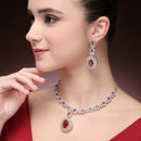 Royal Ruby Bridal Necklace Set
