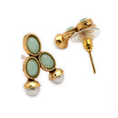 Antique Gold-Plated Traditional Temple Coin Ice-Green American Diamond Studded Necklace Set