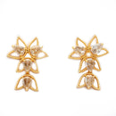 Silver Toned Brass Teardrop Floral Necklace Set for Women & Girls
