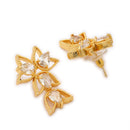Silver Toned Brass Teardrop Floral Necklace Set for Women & Girls