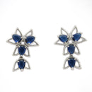 Silver Toned Brass Floral Halo Necklace Set for Women