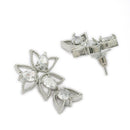Silver Toned Brass Floral Leaf Necklace Set for Women & Girls