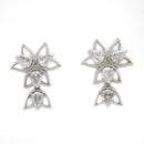 Silver Toned Brass Floral Leaf Necklace Set for Women & Girls
