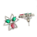 Silver Toned Brass Lotus Floral Necklace Set for Women