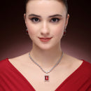 Ruby Pendant Necklace Set