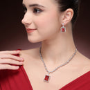Ruby Pendant Necklace Set