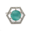 Rhoidum Plated Silver-toned Crystal Geometric Statement Ring for Women