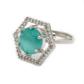 Rhoidum Plated Silver-toned Crystal Geometric Statement Ring for Women