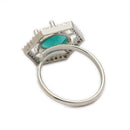 Rhoidum Plated Silver-toned Crystal Geometric Statement Ring for Women