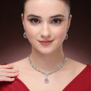 Pear Shape Red Necklace Set