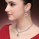 Pear Shape Red Necklace Set