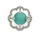 Rhoidum Plated Silver-toned Crystal Floral Statement Ring for Women