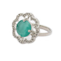 Rhoidum Plated Silver-toned Crystal Floral Statement Ring for Women