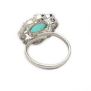 Rhoidum Plated Silver-toned Crystal Floral Statement Ring for Women