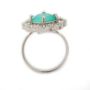 Rhoidum Plated Silver-toned Crystal Floral Statement Ring for Women