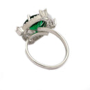 Rhoidum Plated Silver-toned Ruby Magenta Crystal Ring for Women