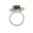 Rhoidum Plated Silver-toned Ruby Magenta Crystal Ring for Women