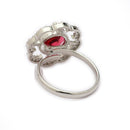 Rhoidum Plated Silver-toned Crystal Floral Statement Ring for Women