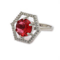 Rhoidum Plated Silver-toned Crystal Geometric Statement Ring for Women