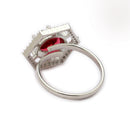 Rhoidum Plated Silver-toned Crystal Geometric Statement Ring for Women