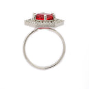 Rhoidum Plated Silver-toned Crystal Geometric Statement Ring for Women