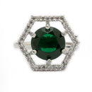 Rhoidum Plated Silver-toned Crystal Geometric Statement Ring for Women