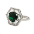 Rhoidum Plated Silver-toned Crystal Geometric Statement Ring for Women