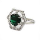 Rhoidum Plated Silver-toned Crystal Geometric Statement Ring for Women